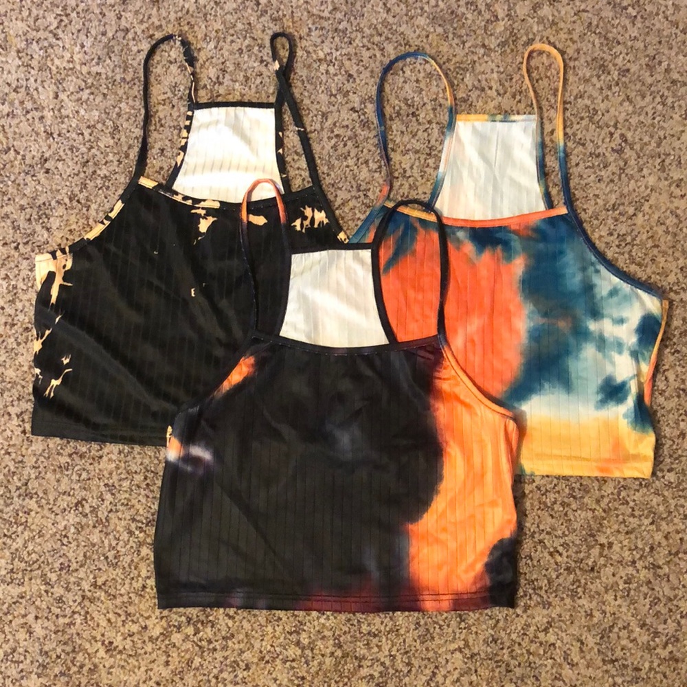 Used women’s camisole crop tank tops Sz large set of 6 multi color - Picture 2 of 9